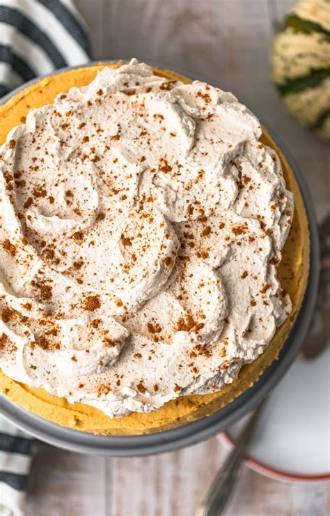Just pour the pumpkin pie filling into an unbaked chilled or frozen pie crust, and bake it in the oven. Pumpkin Pie Cheesecake {No Bake Pumpkin Cheesecake Recipe ...