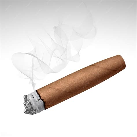 Реалистичная сигара для некурящих на белом фоне Премиум векторы