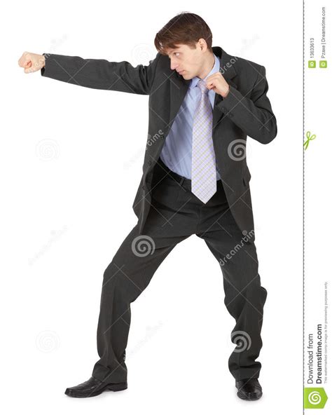 Man In Black Suit Punching Stock Photos Image 13633613