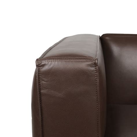 Goyette Contemporary Faux Leather Club Chair Dark Brown And Dark Walnut