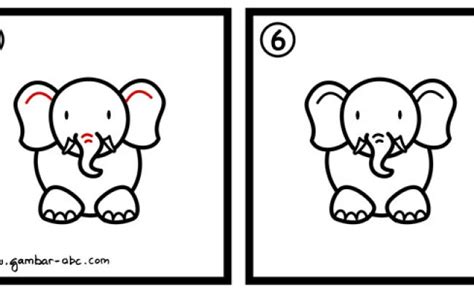 Cara Melukis Gajah Kartun Cara Menggambar Gajah Yang Sangat Mudah