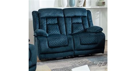 Kelly 2 Seater Ocean Blue Fabric Electric Recliner Sofa Designer Sofas 4u