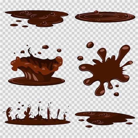 Premium Vector Puddle Mud Cartoon Set Isolated On Transparent