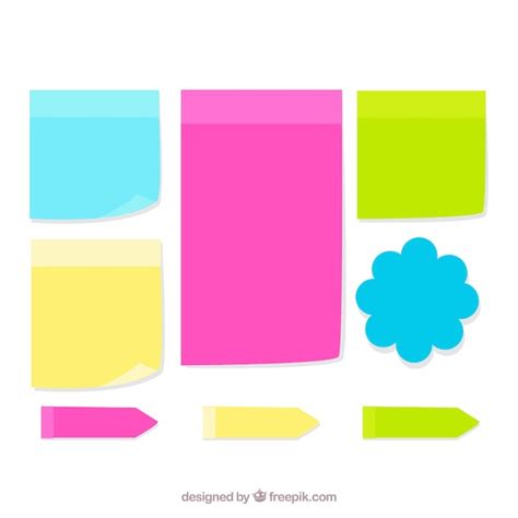 Free Vector Assortment Of Colorful Paper Notes