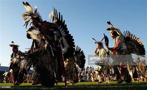 Native Americans Dance In The Grand Entry Of The Julyamsh Pow Wow In