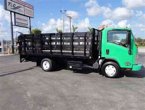 Isuzu Npr Hd 14ft Flatbed Stake Sides Rail Liftgate 14 500lb