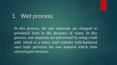 Wet Process Of Cement
