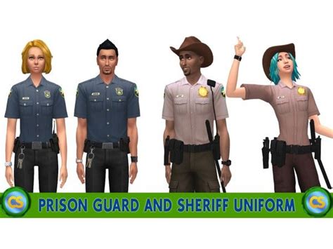 Prison Guard And Sheriff Uniform By Sims 4 Male Clothes Police