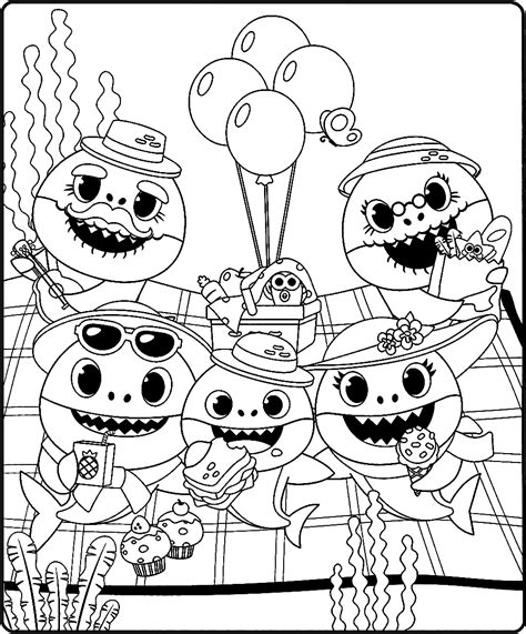 Baby shark family coloring page free printable coloring pages. Baby Shark Coloring Pages - GetColoringPages.com