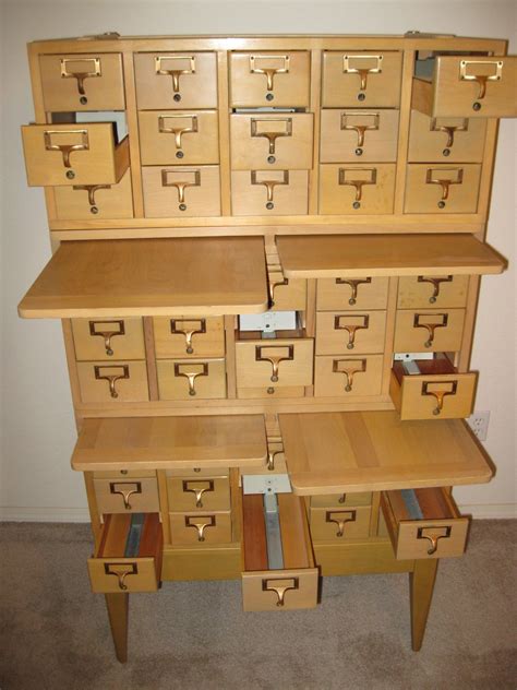 This card catalog is in excellent condition, all the original hardware is still intact and there are only minor signs of use & wear. Vintage Library Card Catalog Bureau - FREE PRICE GUIDE FURNITURE & HOME DECOR