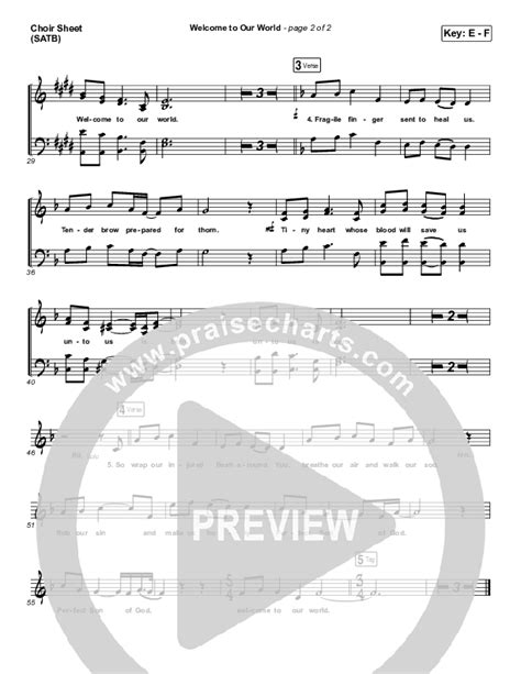Welcome To Our World Choir Sheet Music Pdf Chris Rice Praisecharts