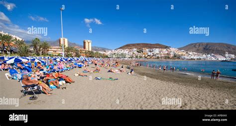 Playa De Las Vistas Beach In Los Cristianos Tenerife Spain Is