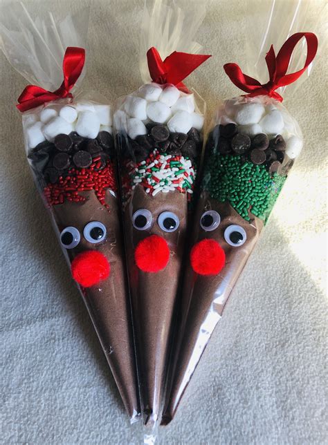 Set Of 6 Reindeer Hot Cocoa Cone Christmas Party Favor Hot Etsy