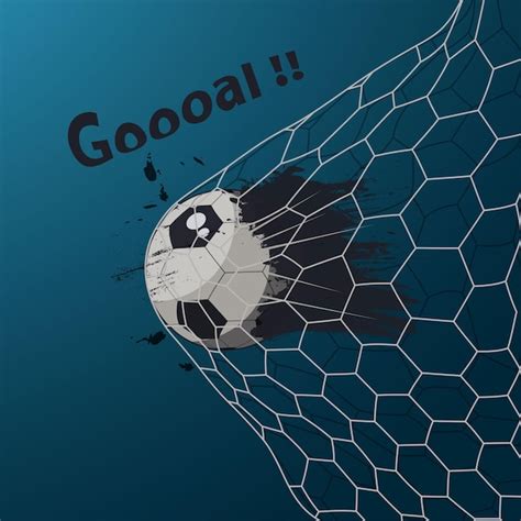 Premium Vector Soccer Ball In Goal Net Vector Illustration
