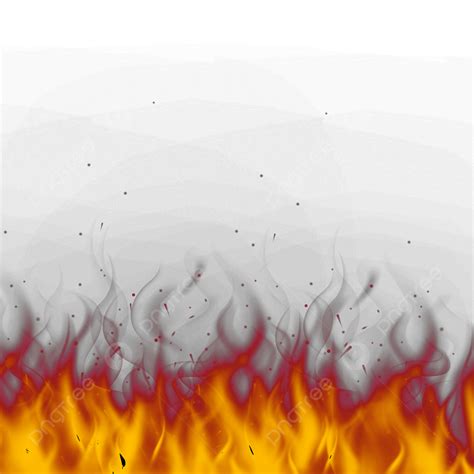 Gambar Percikan Api Realistik Dengan Asap Hitam Diasingkan Pada Latar
