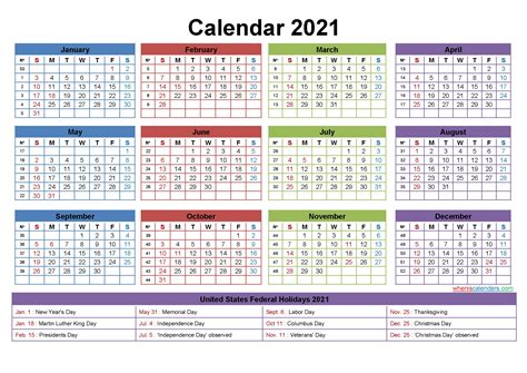 Free Fillable Calendar 2021 The In Close Proximity Of The Entire Year