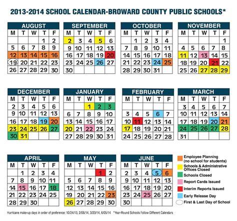 Coral Springs Schools School Calendar Homeschool Calendar Florida