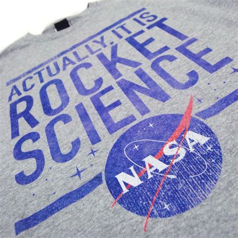 Mens Nasa Rocket Science Space T Shirt Heather Grey Buy