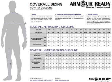 Accurate Coverall Overall Size Chart Measurements Guide Vlrengbr