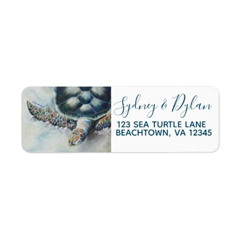 Tropical Turtle Return Address Labels Zazzle Com