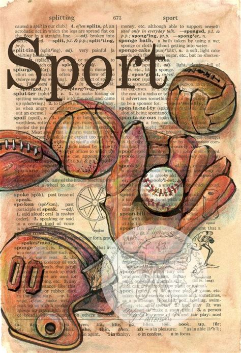 Print media, broadcast media, out of home media, internet. PRINT: Vintage Sports Equipment Mixed Media Drawing on ...