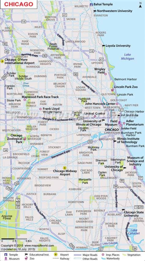 Printable Large Chicago Map Inside Printable Map Of Chicago Printable