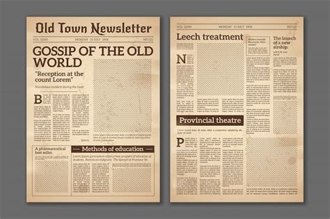 Old Newspaper Template Free Vectors And Psds To Download