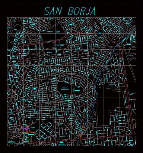 Mapa De San Borja Peru Em Autocad Baixar Cad 38905 Kb Bibliocad