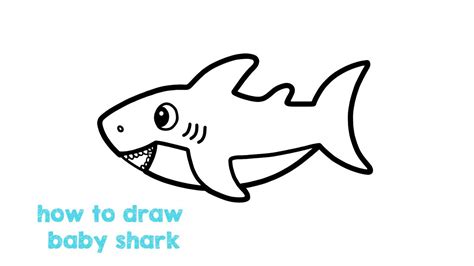 How To Draw Baby Shark Step By Step Baby Shark Easy Drawing For