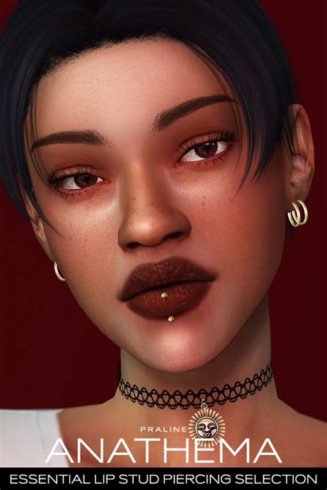 Anathema Lip Stud Piercing Selection At Praline Sims Sims 4 Updates