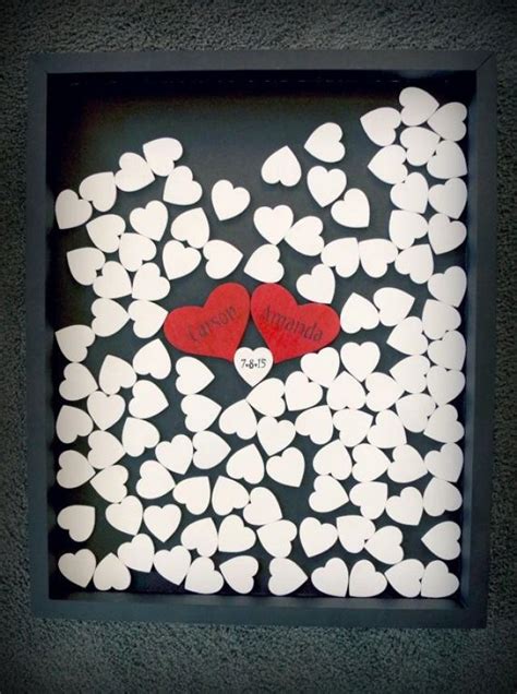 Circle drop top frame guest book alternative £24.99. Wedding Guest Book And Unique Heart Guestbook (Drop Top ...