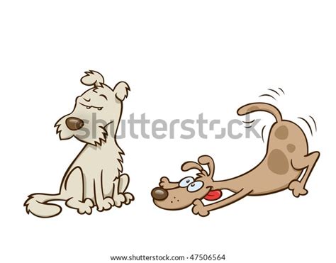 Playful Dog Wagging His Tail Trying Stock Vector Royalty Free 47506564