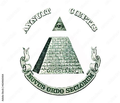 Pyramid Of One Dollar Bill On White Background Macrodollar Usa