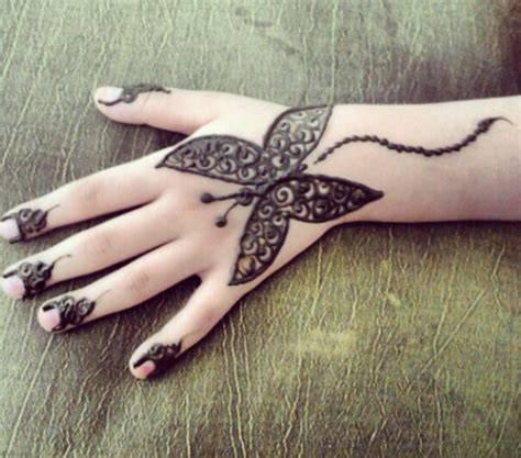 Butterfly Henna Mehndi Designs For Kids Mehndi Designs For Fingers