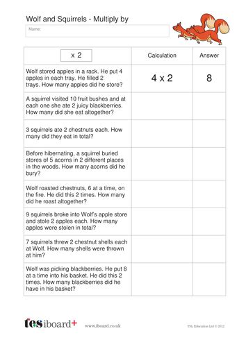 multiplication word problems worksheet ks number teaching resources