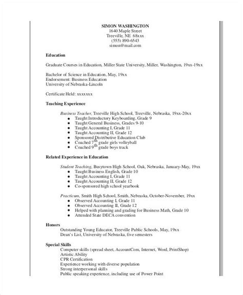 Teacher Resume Examples 26 Free Word Pdf Documents Download