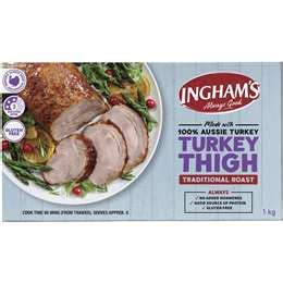 Ingham S Frozen Turkey Thigh Roast Traditional Roast 1kg Woolworths
