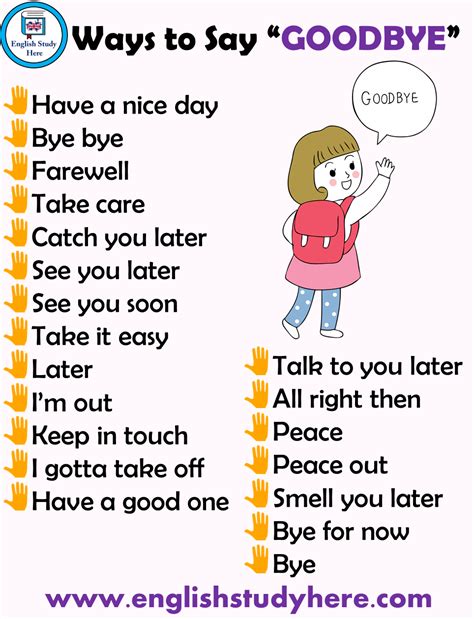 Ways To Say Goodbye In English English Study Here