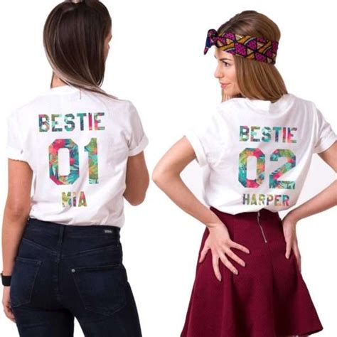 Personalized Bestie 01 Bestie 02 Shirts Matching Best Friends Shirts