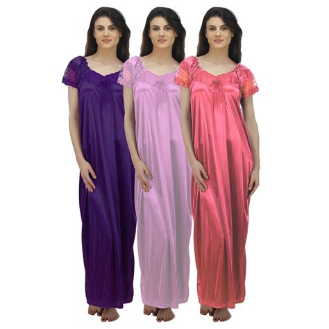 Buy Arlopa Multicolor Satin Plain Night Gowns And Nighty Online ₹699 From Shopclues