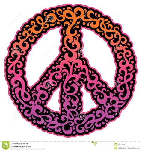 Swirly Peace Symbol Stock Vector Image 41413255