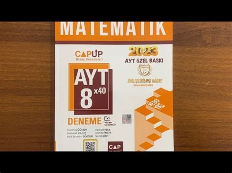 ÇAP Yayınları 2023 AYT Matematik Denemeleri Özel Baskı YouTube