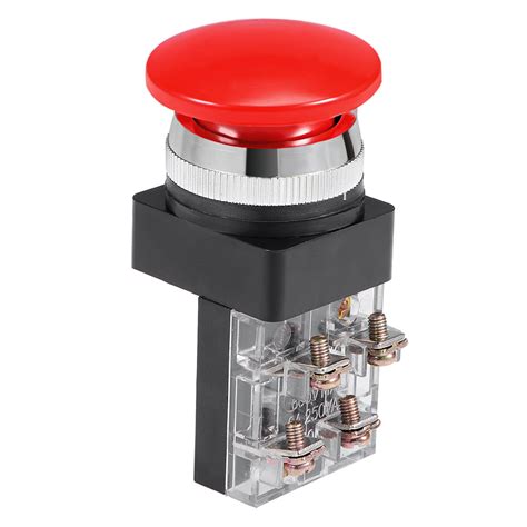 30mm Mushroom Head Momentary Push Button Switch Red Dpst