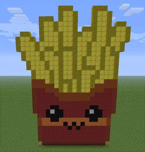 Minecraft Pixel Art Smiling Fries By Aurora Bloodshard On Deviantart