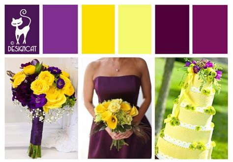 Purple And Yellow Wedding Inspiration Colour Board By Designcat Sister