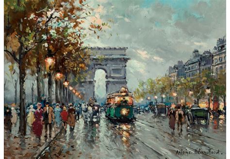 Antoine Blanchard Arc De Triomphe Et Lavenue Des Champs Élysées