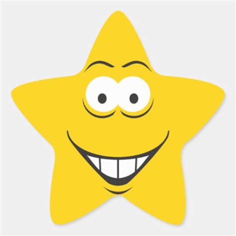 Star Smiley Face Star Sticker Zazzle