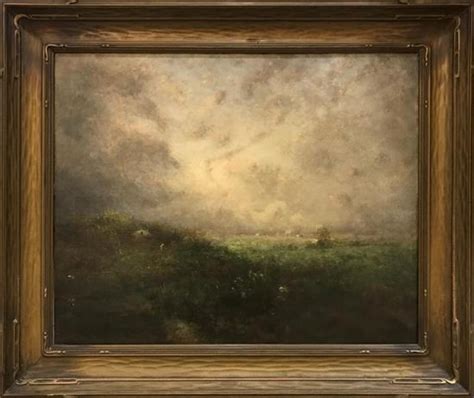 Lot George Innes Jr 1953 1926 Oil On Canvas Landscape With Cabin