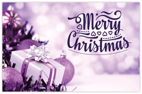 Merry Christmas Purple Parcel 55mm X 85mm Florist Cards CelloExpress