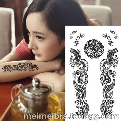 Ancient Black Indian Henna Temporary Tattoo Sticker Women Sex Products